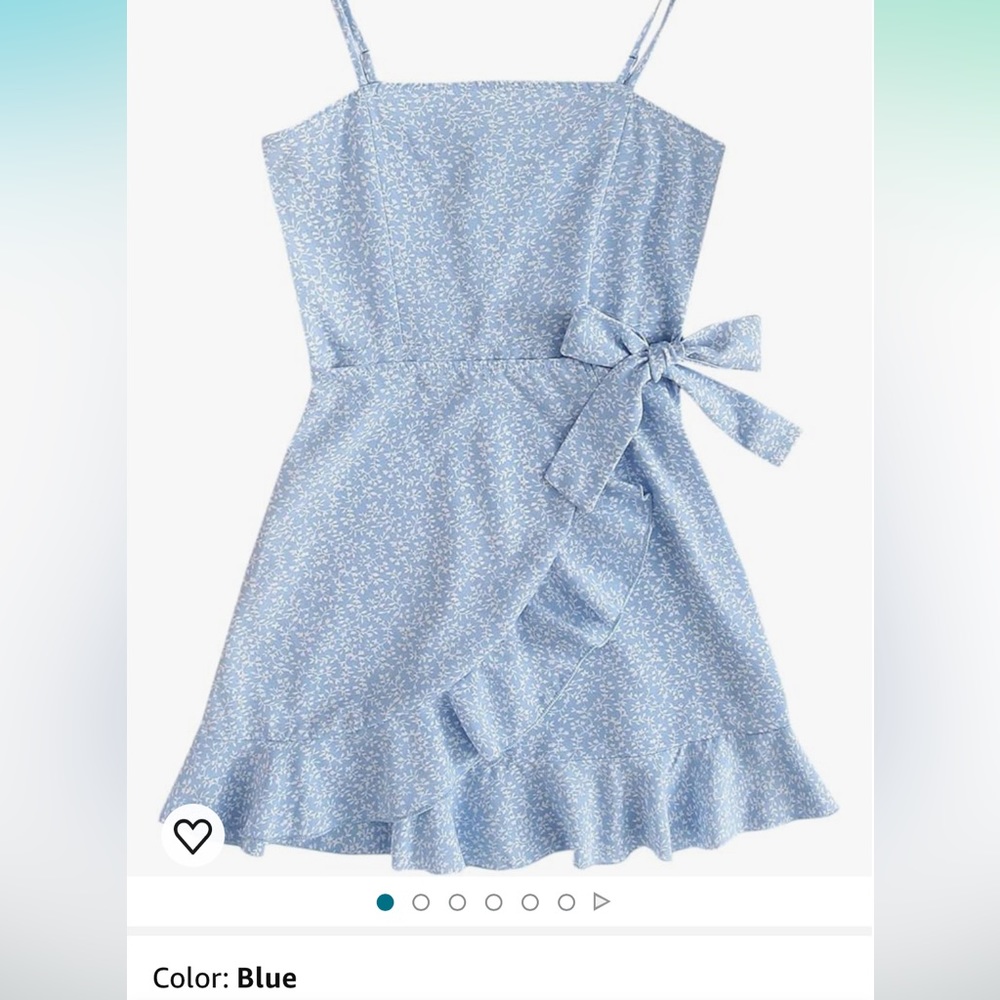 Girls blue and white floral sundress. Adjustable straps and zipper back closure.